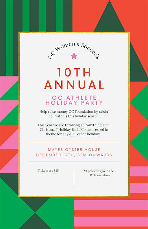 10th Annual OC Athlete Holiday Party | Mayes Oyster House
