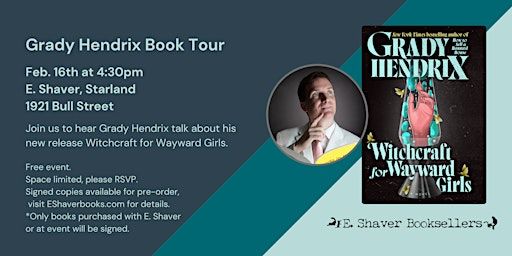 Grady Hendrix Book Tour | 1921 Bull St