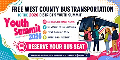 Transportation to Los Medanos College from Rodeo for Youth Summit 2026 | 1380 San Pablo Ave