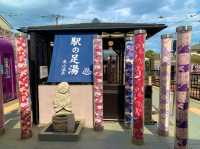 京都　KYOTO SAKURAめぐり❗️嵐電嵐山駅の桜に感動❗️足湯も⁈