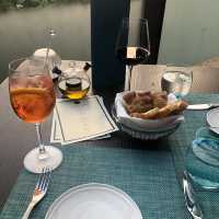 Restaurant with gorgeous sunset