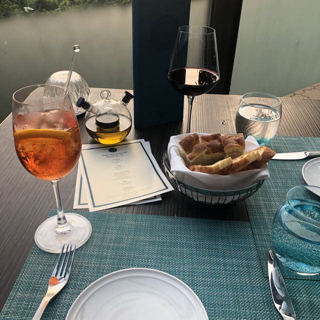 Restaurant with gorgeous sunset