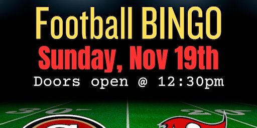 Xtreme Football Bingo - 49ers VS Buccaneers | Tiger's Taproom