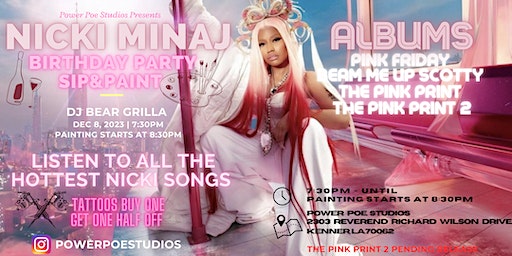 SIP & PAINT PARTY NICKI MINAJ PINK FRIDAY | Power Poe Studios