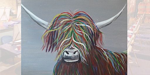 Charity Paint `Night - 'Highland Cow' | Longshore