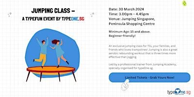Jumping Class (30 March 2024) - a typeFun event by typeOne.sg | Jumping Singapore