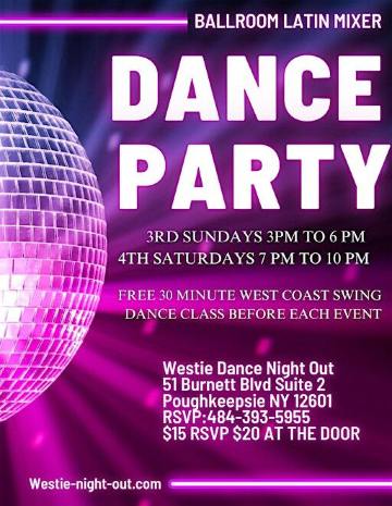 Ballroom Latin Mixer Dance Party | 51 Burnett Blvd suite 2