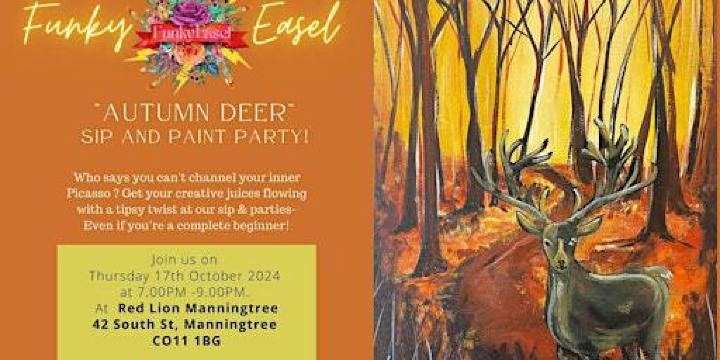 The Funky Easel Sip & Paint Party: Autumn Deer | The Red Lion