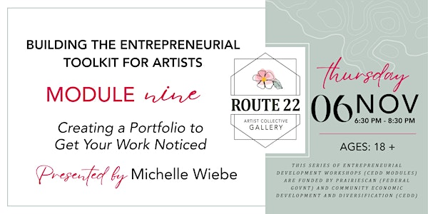 CEDD Module #9: Creating a Portfolio to Get Your Work Noticed | Route 22 Artist Collective Gallery