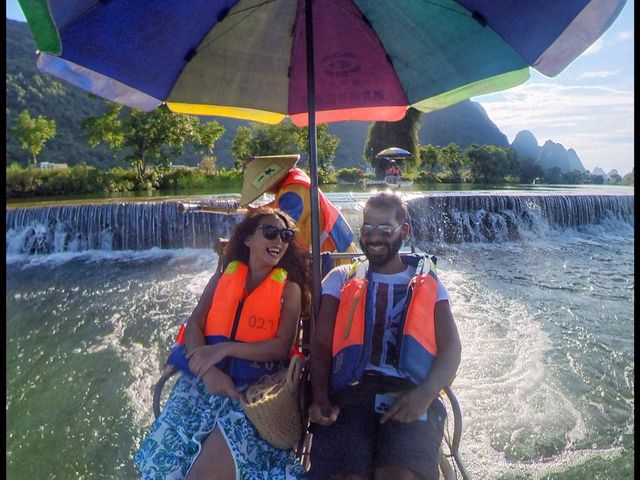 Bamboo raft ride on the Li river