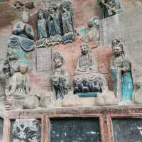 Dazu Rock Carvings on a rainy day