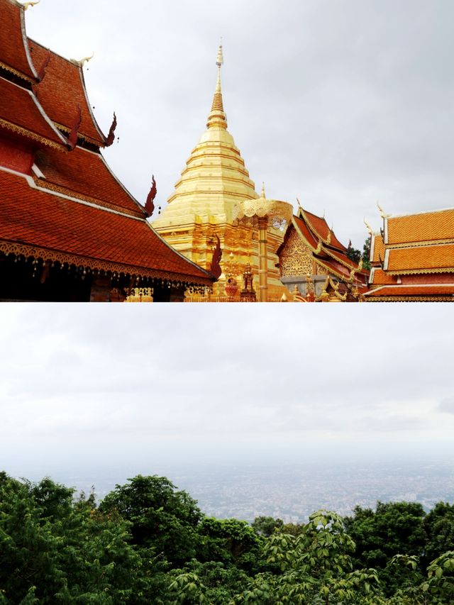 Overlooking the ancient city of Chiang Mai from Suthep Mountain.