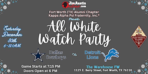 All White Watch Party: Dallas Cowboys Vs Detroit Lions | The Warehouse