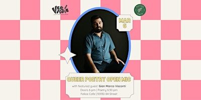 Felice Noir : Queer Poetry Reading Series w/ Gian Marco Visconti | 10930 84 Street NW