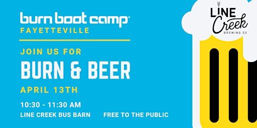 Line Creek Bus Barn x Burn Boot Camp Fayetteville Pop Up Camp | Line Creek Brewing Bus Barn