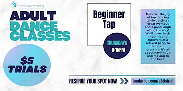 Adult Beginner Tap Dance Classes | A3 District