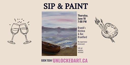 Sip & Paint, "Drift Away" at Brandi's Kitchen and Bar, Brantford | Brandi's Kitchen and Bar