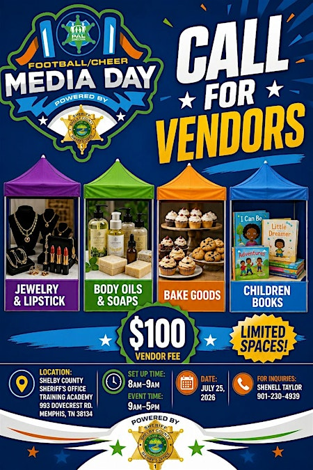Memphis PAL Call For Vendors  Media Day | 993 Dovecrest Rd