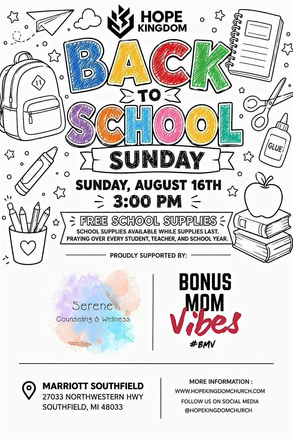 Back to School Sunday | Detroit Marriott Southfield