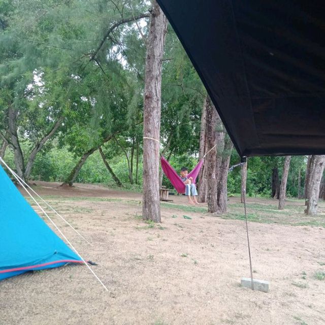 private beach camping