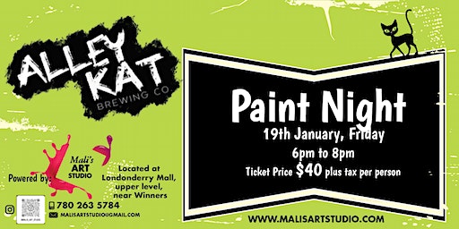 Paint Night at Alley Kat January 19th | Alley Kat Brewing Company, 60 Avenue Northwest, Edmonton, AB, Canada