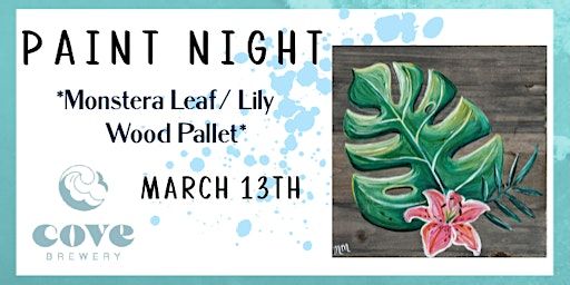 Monstera Leaf Wood Pallet Paint Night | Cove Brewery