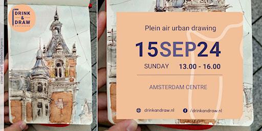 Drink & Draw Amsterdam | Plein air urban drawing | Waterlooplein