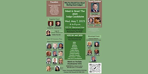 Meet & Greet The 2025 Judge Candidates | Bait-ul-Aafiyat Mosque - Ahmadiyya Muslim Community (Philly Mosque)