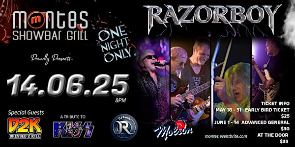 RAZORBOY - Ultimate 80's Rock Concert Showband | Monte's Showbar Grill
