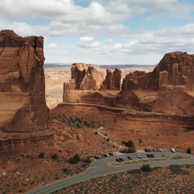 Spectacular aerial views Arches National Park