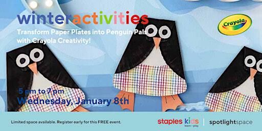 Crayola "Create It Yourself" Penguin Paper Plate at Staples Stock Yards 86 | Staples Stockyards Store 86