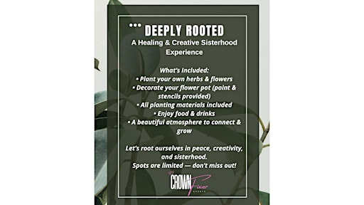 Deeply Rooted-planting Seeds Of Life | Venue 1944