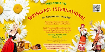 Springfest International Saturday, April 12,  2025 | German American Society of Central Florida