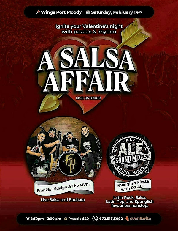 A Salsa Affair: Valentine's Day Live Salsa with Frankie Hidalgo & The MVPs | WINGS Port Moody