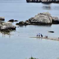 意大利西西里山城TAORMINA：高角度往下望絕美海中小島