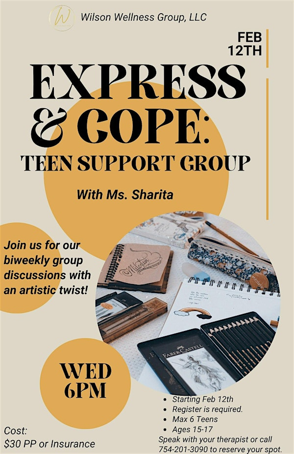 Express & Cope: Teen Support Group | MGS Counseling and Therapy Services, LLC/ Wilson Wellness Group, LLC