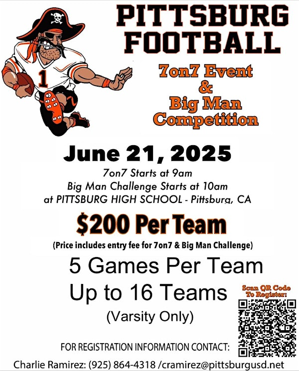 Pittsburg Football 7on7 Event & Big Man Challenge | Pirate Stadium, Harbor Street, Pittsburg, CA, USA