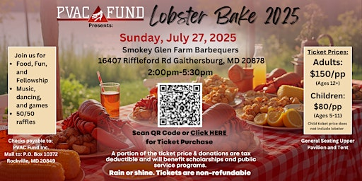 2025 PVAC Fund, Inc. Lobster Bake | Smokey Glen Farm Barbequers