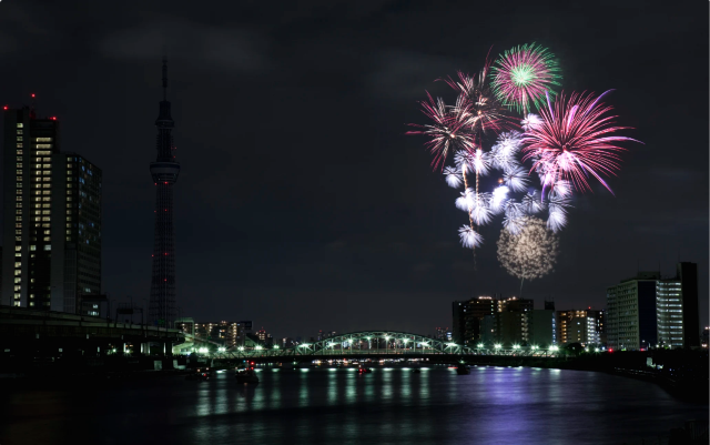 第48屆隅田川花火大會 | 2025日本花火大會 | 東京墨田區/櫻橋下游-言東橋上游、駒形橋下游-馬橋上游