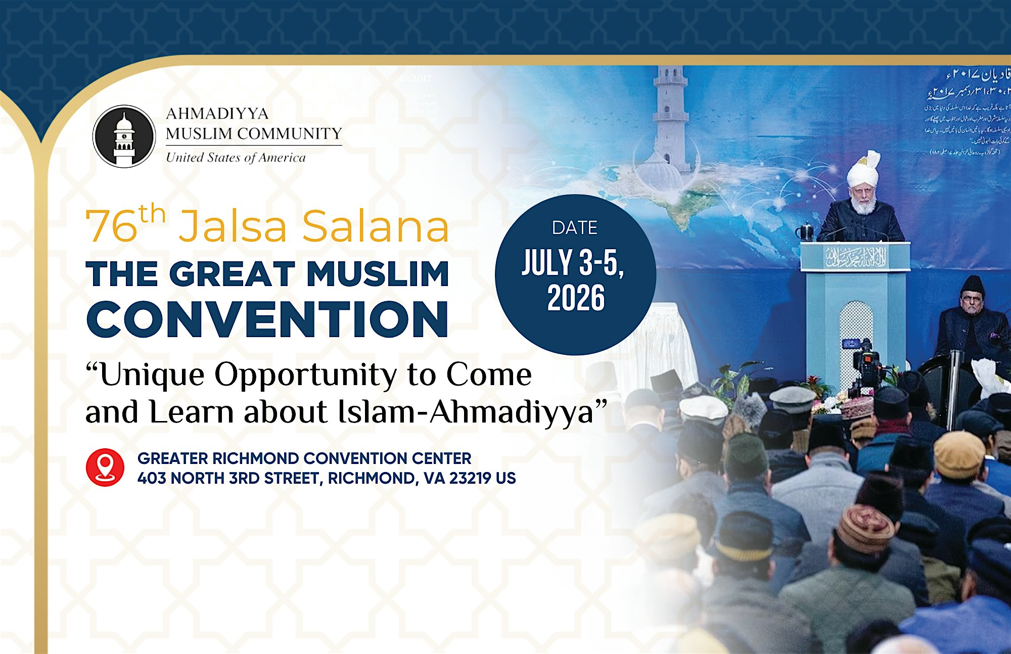 Jalsa Salana - The Great Muslim Convention | Greater Richmond Convention Center