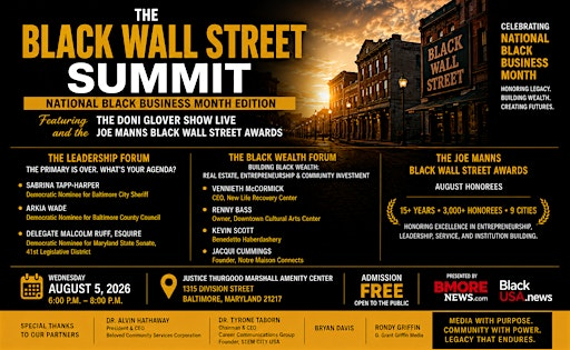 Black Wall Street Summit: National Black Business Month Edition | PS 103 Thurgood Marshall Amenity Center