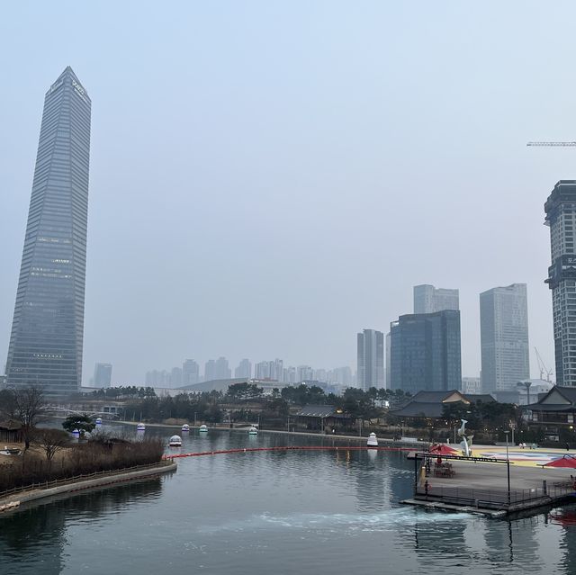 송도 센트럴파크에서 산책하면서 보트타기