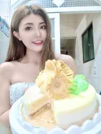 義式冰淇淋🍨蛋糕甜點🍰～台中西屯🍍『鳳梨萊姆雪波義式冰淇淋蛋糕』🎂