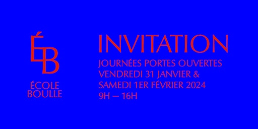 ÉCOLE BOULLE — JOURNÉES PORTES OUVERTES — 31 JANV. & 1ER FÉV 2025 | École Boulle - HESAM Université
