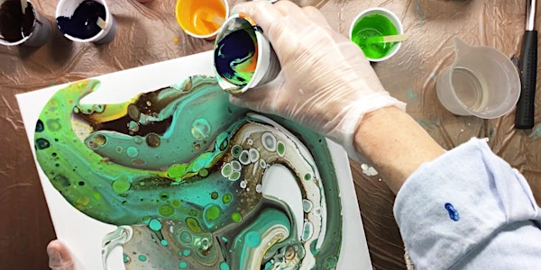 Flip Cup Acrylic Pour Painting Class for Adults & Teens | Expressive Brush Art Studio