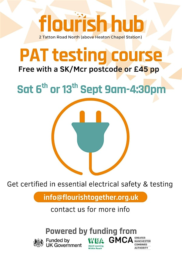 PAT Testing Course | The Flourish Hub, 1st Floor, Heaton Chapel Station