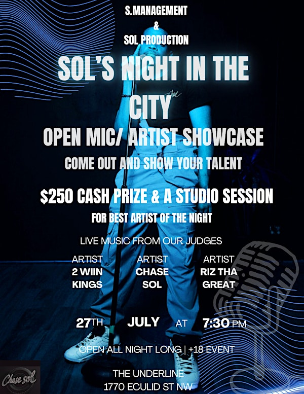 Sol’s “Night in the City” Open Mic | 1770 Euclid St NW