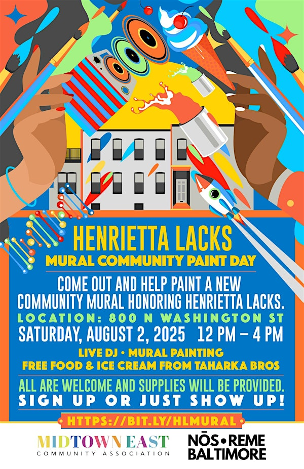 Henrietta Lacks Mural Community Paint Day | 800 N Washington St