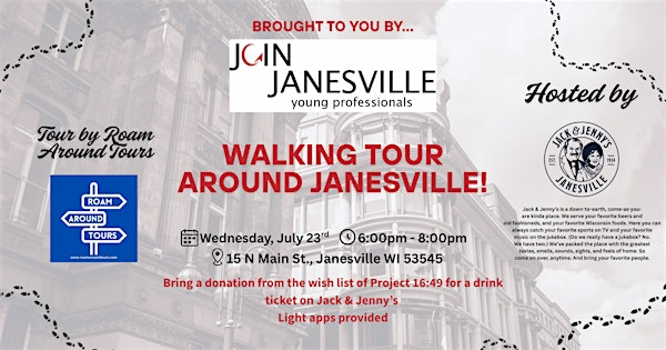 Walking tour with Roam Around Tours, Hosted at Jack & Jenny's | 15 N Main St