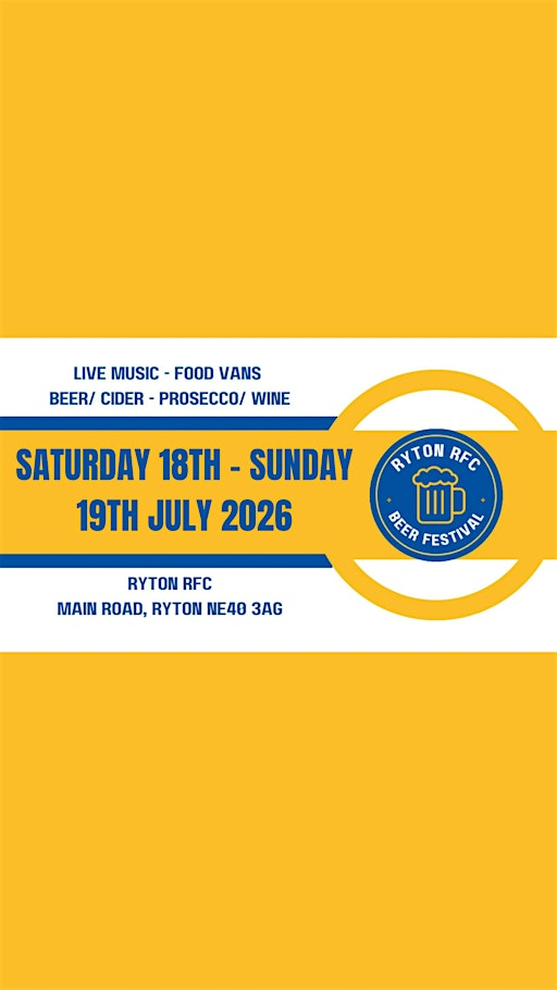 Ryton Rugby Club Beer Festival 2026 | Ryton RUFC